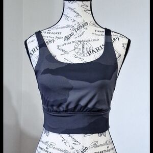 aerie Black 'Offline' Stretch Active Top with Logo